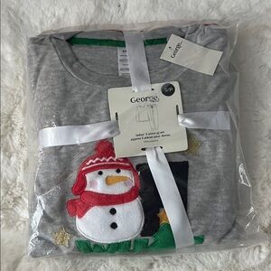 George Festive Gray Snowman Pajama Set